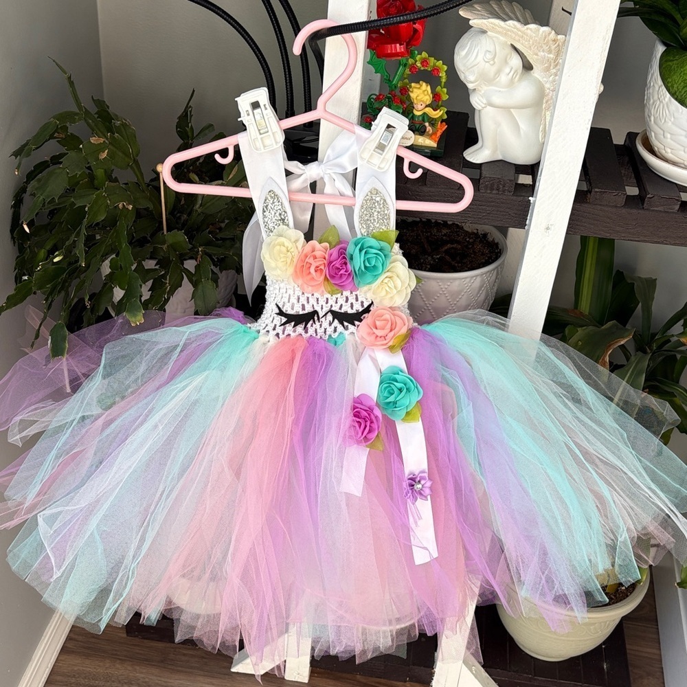 Pastel Floral Tutu Dress for Kids